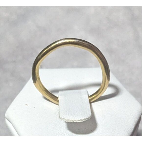 Gold Tone Abstract Wiggle Band Ring Size 7 1/4 - Picture 8 of 11